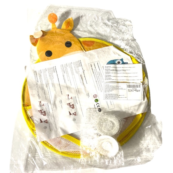 Beebeerun Mesh Hanging Bath Toy Organizer Bag Giraffe 1 Piece Yellow White - Picture 2 of 6
